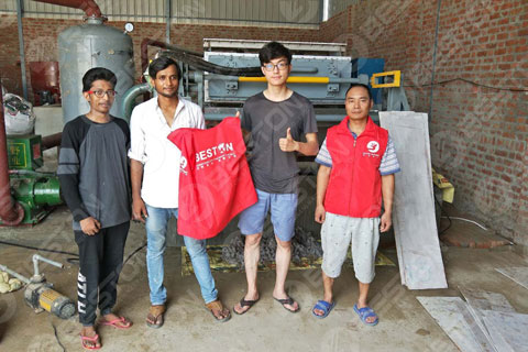 BTF4-4 Beston Egg Tray Machine Installed in India
